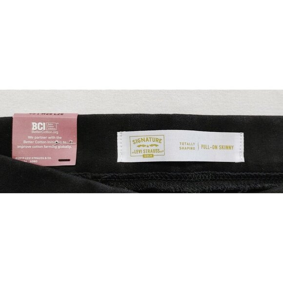 NEW Levi Signature Maternity 28X28 Pull On Skinny Black Jeans Size Stretch - Picture 3 of 4
